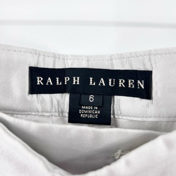 Ralph Lauren Black Label 100% Silk Straight Leg Trouser Pants Silver Womens 6 - Picture 7 of 12